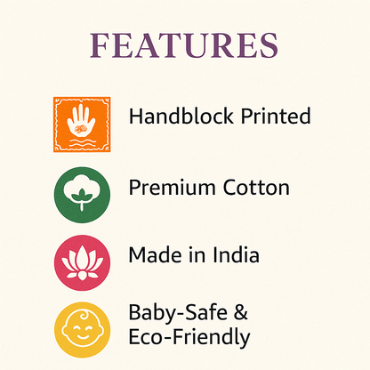 Peacock Cotton Cushion Covers – Set of 4 – 16x16 – Handmade Block Print | Verified Sustainable by Brown Living™