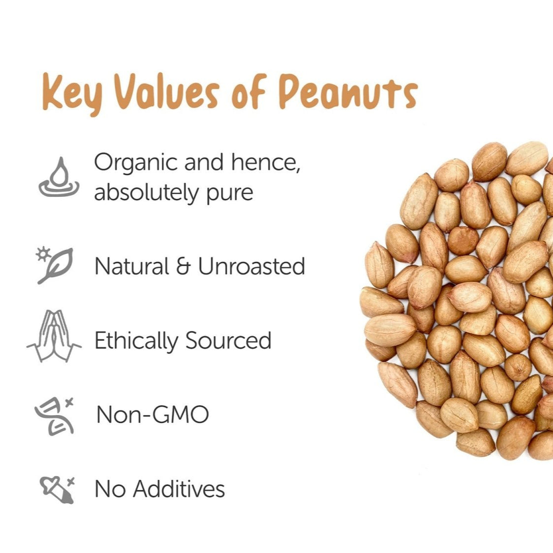 Peanuts Whole 800g - Organic & Aflatoxin - Free | Verified Sustainable by Brown Living™
