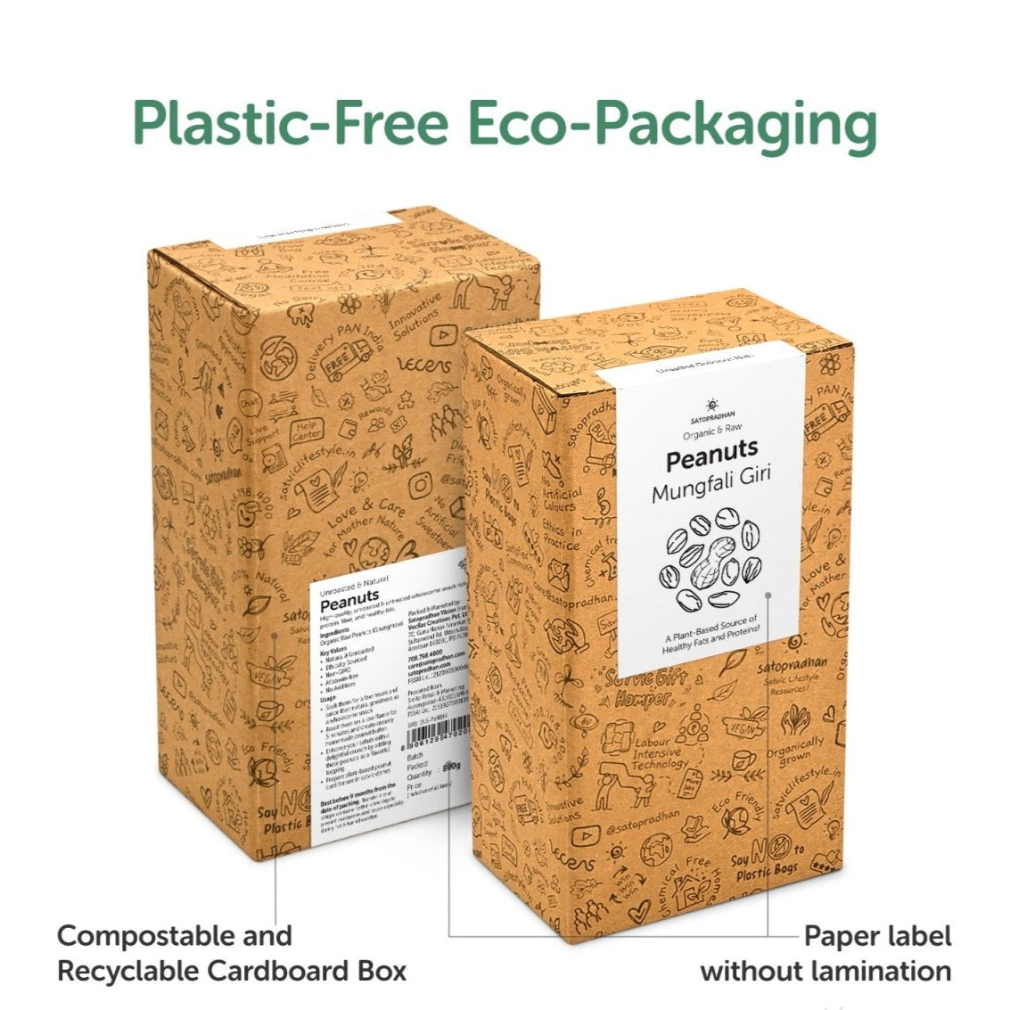 Peanuts Whole 800g - Organic & Aflatoxin - Free | Verified Sustainable by Brown Living™