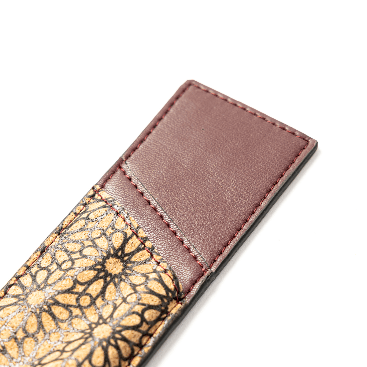 Pen Holder with Slot – Plant Leather & Printed Cork (Maroon) | Verified Sustainable by Brown Living™