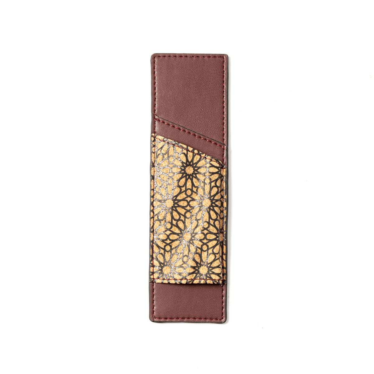 Pen Holder with Slot – Plant Leather & Printed Cork (Maroon) | Verified Sustainable by Brown Living™