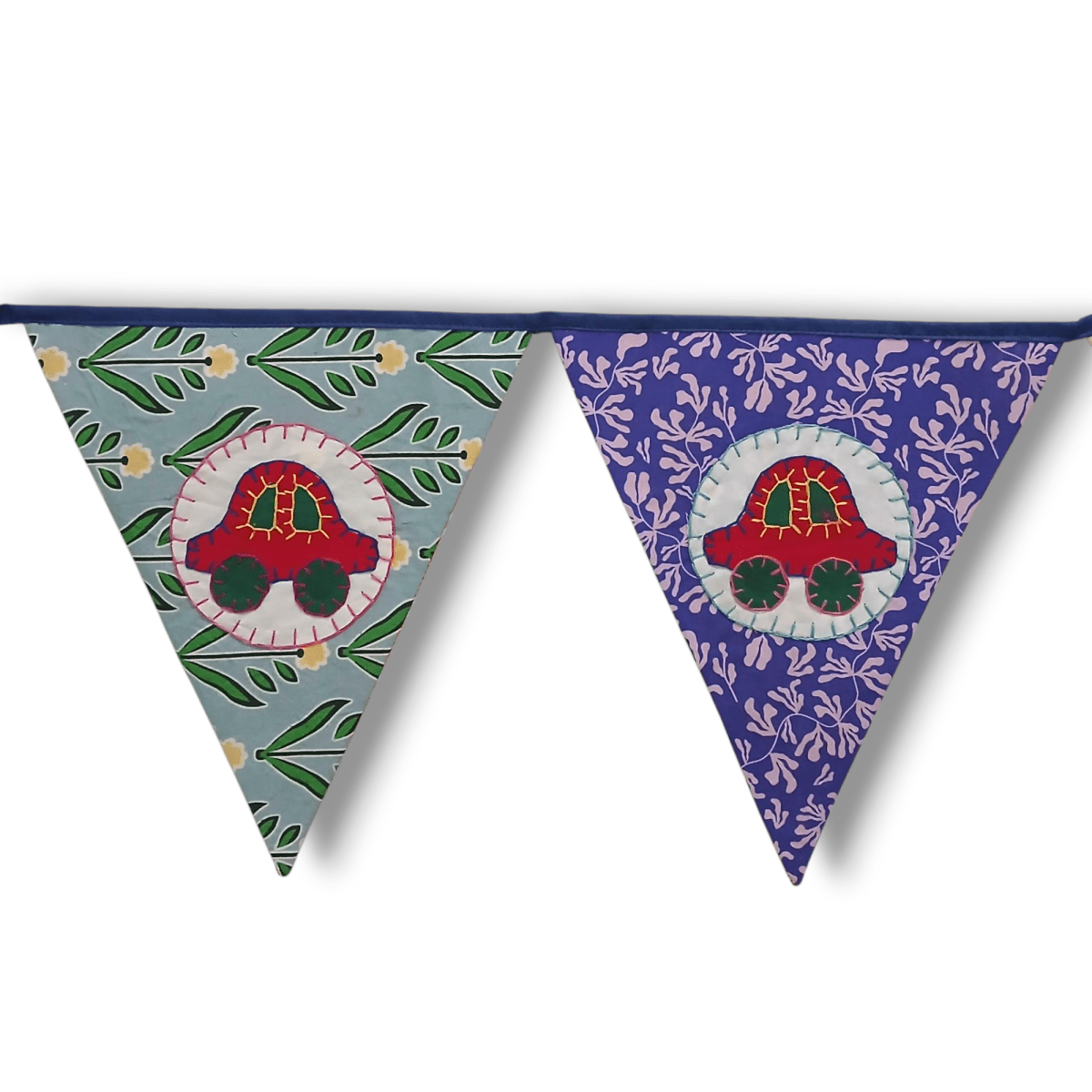 Personalized Name Banner with Cars Motifs (Triangle Flag) | Verified Sustainable by Brown Living™