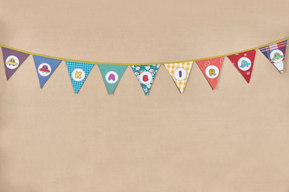 Personalized Name Banner with Cars Motifs (Triangle Flag) | Verified Sustainable by Brown Living™