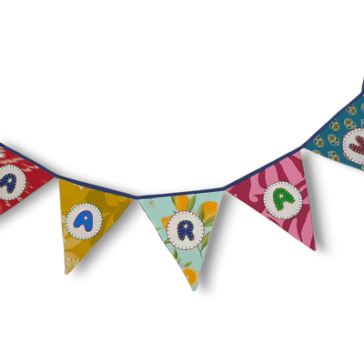 Personalized Name Banner with Cars Motifs (Triangle Flag) – Wall Decor on Brown Living™. SKU: UMW - BUNTING - CARS - 01. Img 7.