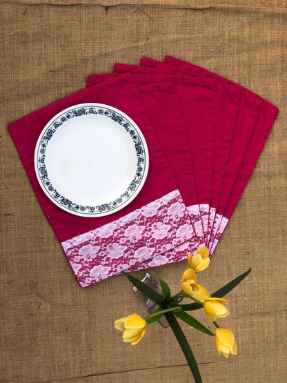 Pink Cotton Placemats (Set of 6) | Verified Sustainable by Brown Living™