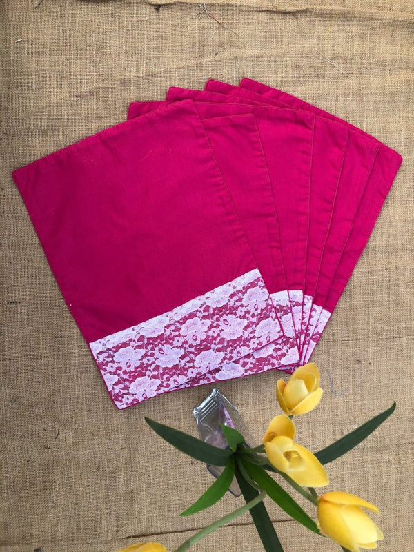 Pink Cotton Placemats (Set of 6) | Verified Sustainable by Brown Living™