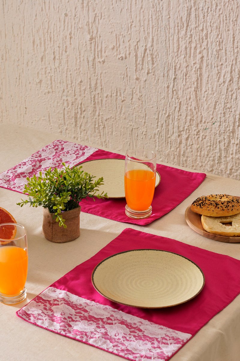 Pink Cotton Placemats (Set of 6) | Verified Sustainable by Brown Living™