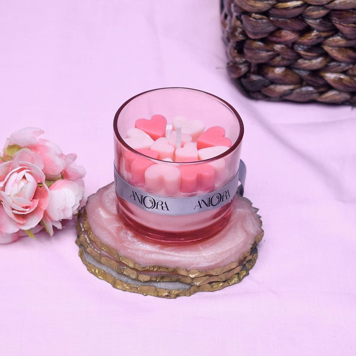 Pink Jar Mini Hearts Love Candle | Verified Sustainable by Brown Living™