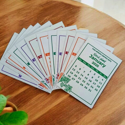 Plantable Seed Paper Calendar 2025 with Wooden Easel Stand | Verified Sustainable by Brown Living™