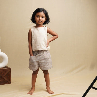Playful Ruffle Hem Cotton Shorts for Girls – Kids Shorts on Brown Living™. SKU: SCGS 3. Img 6.
