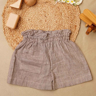 Playful Ruffle Hem Cotton Shorts for Girls – Kids Shorts on Brown Living™. SKU: SCGS 3. Img 1.