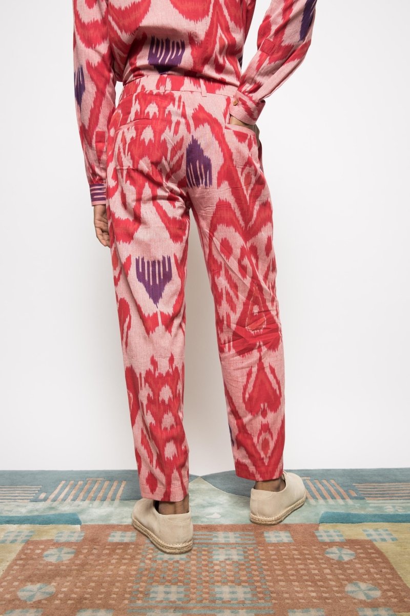 Pleated Barrel - Leg Pants - Pinkish red | Verified Sustainable by Brown Living™