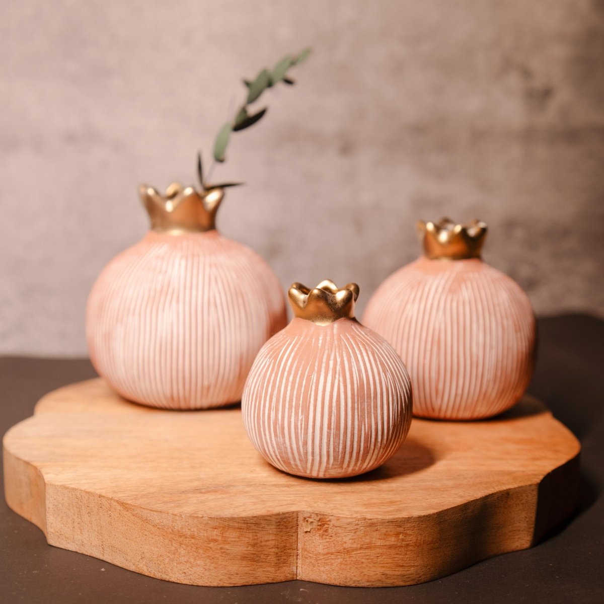 Pomegranate Jewel - Handcrafted Vase Set for Homes | Verified Sustainable by Brown Living™