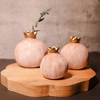 Pomegranate Jewel - Handcrafted Vase Set for Homes – Vases on Brown Living™. SKU: v - 330. Img 3.