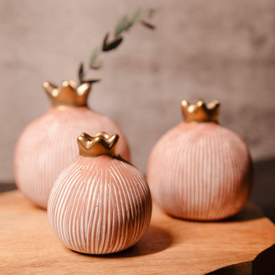 Pomegranate Jewel - Handcrafted Vase Set for Homes – Vases on Brown Living™. SKU: v - 330. Img 2.