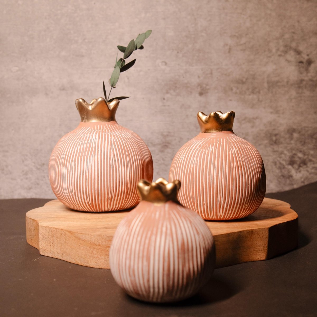 Pomegranate Jewel - Handcrafted Vase Set for Homes | Verified Sustainable by Brown Living™