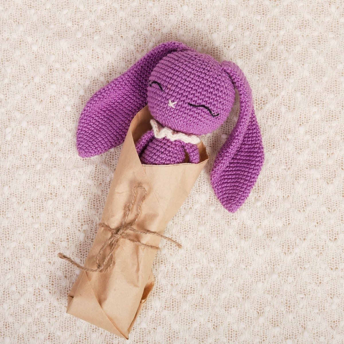 Popped Purple Crochet Rattle – Handmade Baby Toy | Verified Sustainable by Brown Living™