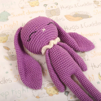 Popped Purple Hopper the Bunny – Baby Crochet Plush | Verified Sustainable by Brown Living™