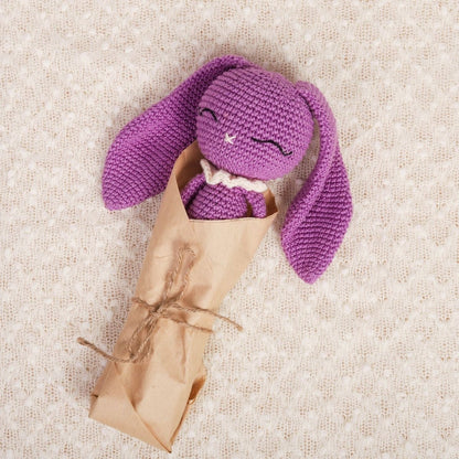 Popped Purple Hopper the Bunny – Baby Crochet Plush | Verified Sustainable by Brown Living™