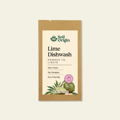 Powder to Liquid Dishwash | Lime Fragrance | Makes 250ml | Verified Sustainable by Brown Living™