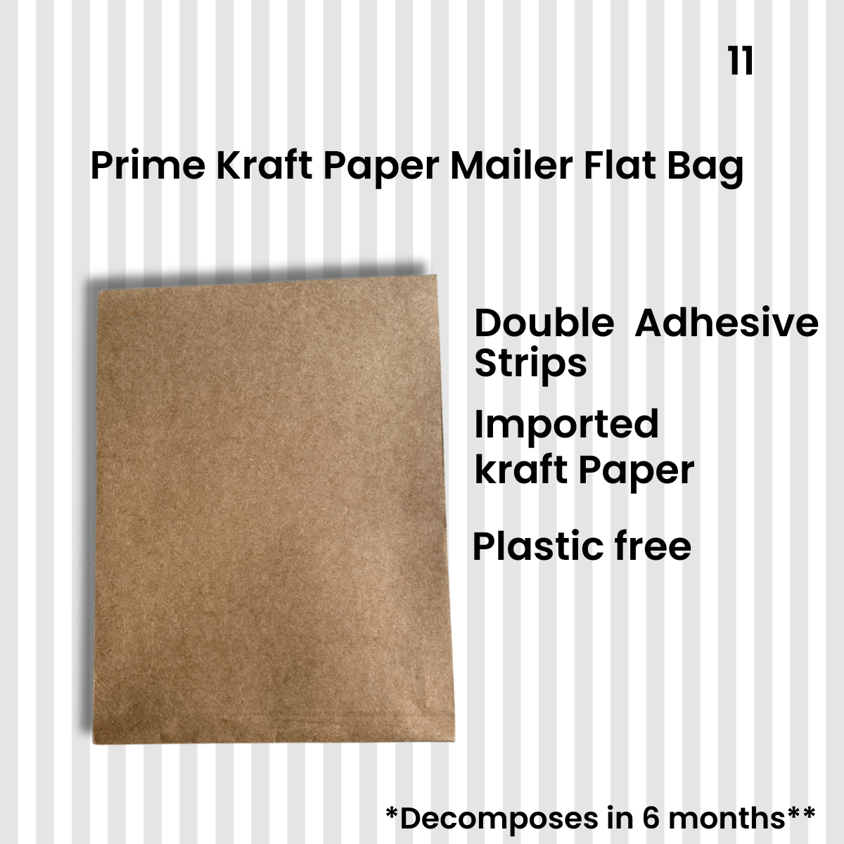 Prime Kraft Mailer Flat Bags | Verified Sustainable by Brown Living™