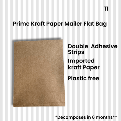 Prime Kraft Mailer Flat Bags | Verified Sustainable by Brown Living™