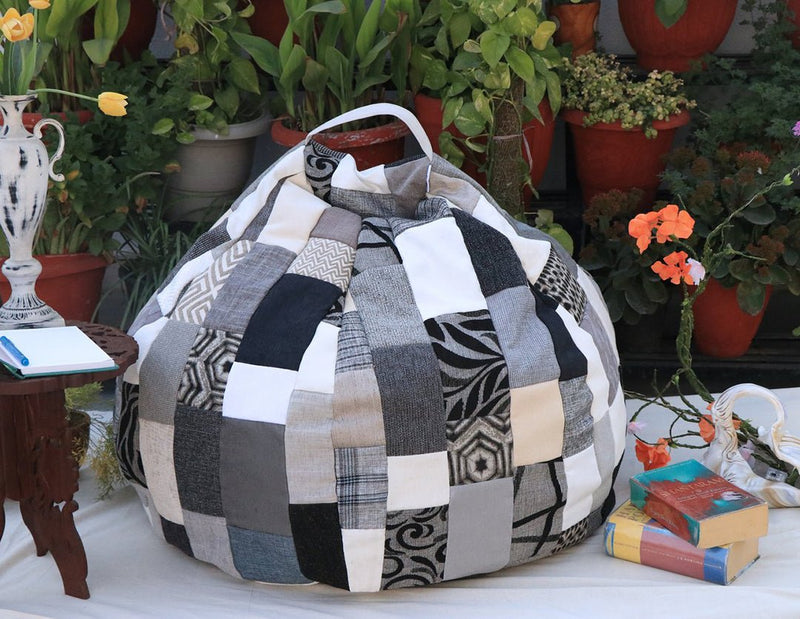 Printed Monochrome Beanbag | Verified Sustainable by Brown Living™