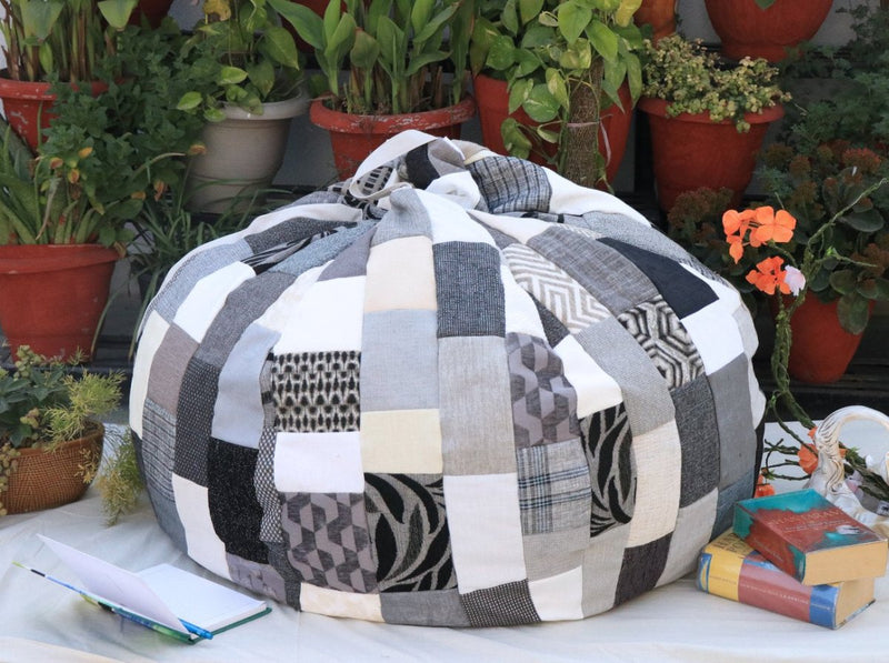 Printed Monochrome Beanbag | Verified Sustainable by Brown Living™