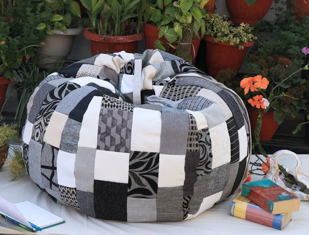 Printed Monochrome Beanbag | Verified Sustainable by Brown Living™