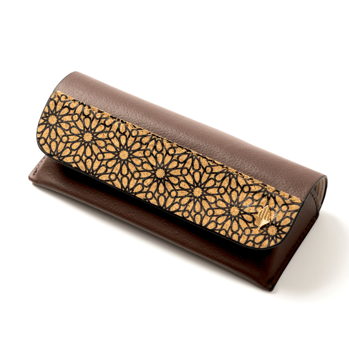 Protective Eyewear Case – Plant Leather & Printed Cork (Brown) | Verified Sustainable by Brown Living™