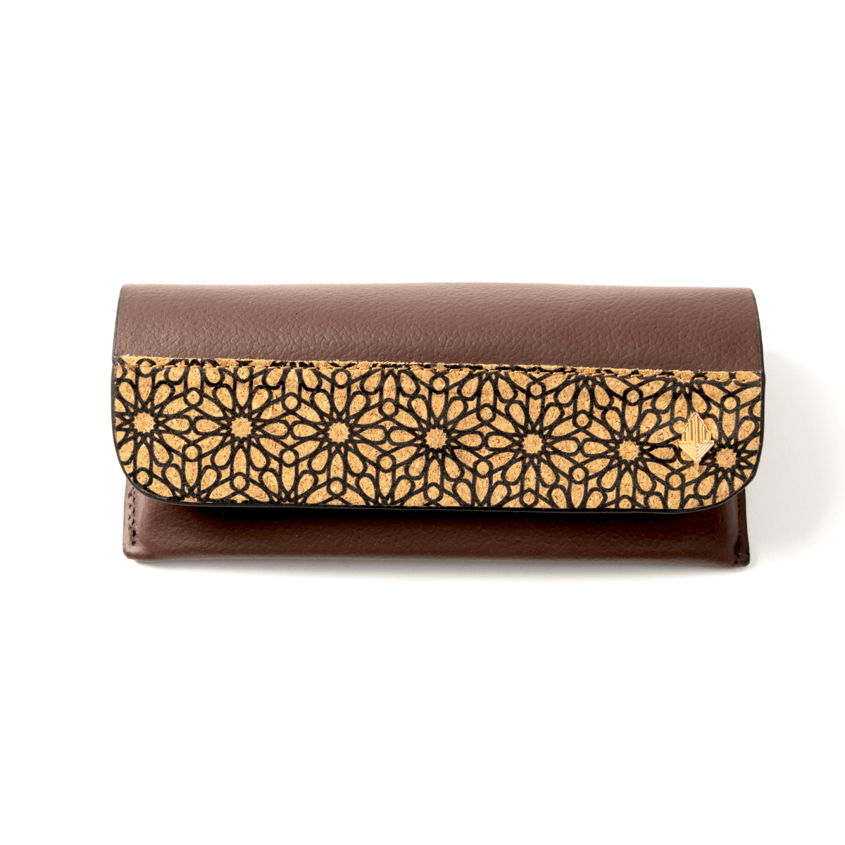 Protective Eyewear Case – Plant Leather & Printed Cork (Brown) | Verified Sustainable by Brown Living™
