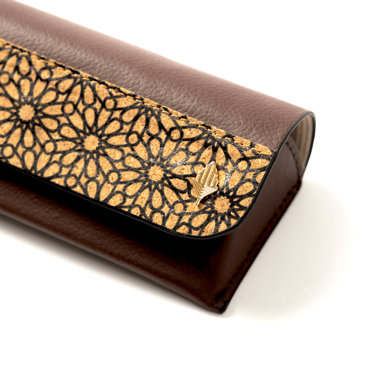 Protective Eyewear Case – Plant Leather & Printed Cork (Brown) | Verified Sustainable by Brown Living™