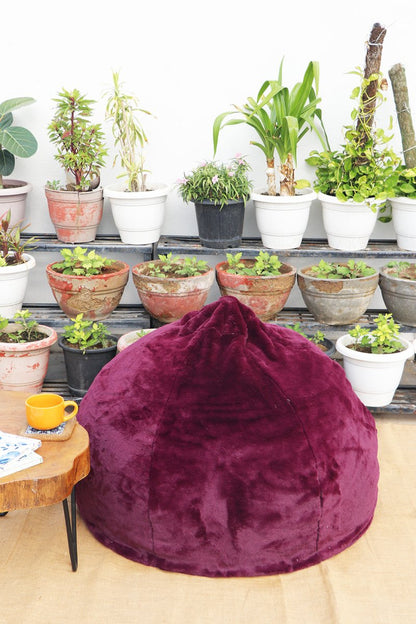 Purple Fur Beanbag | Verified Sustainable by Brown Living™