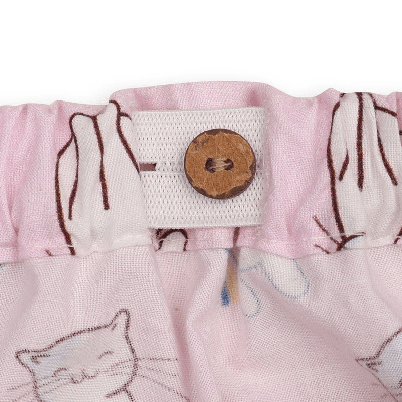 Purr - fect Set Unisex Kids Cotton Night Suit, Collar Pajama Set | Verified Sustainable by Brown Living™