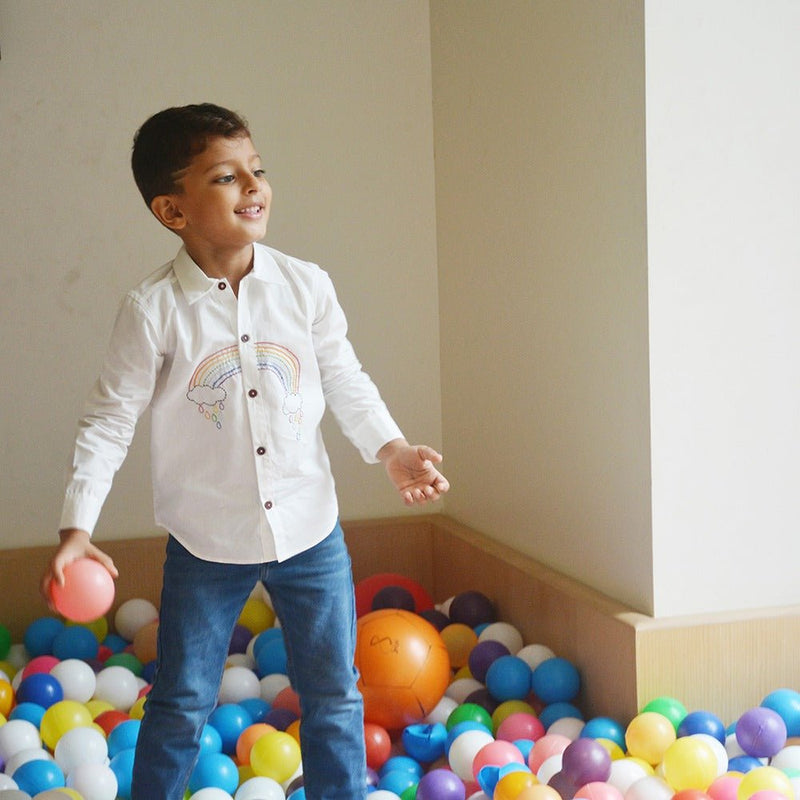 Rainbow Embroidered Shirt - White | Verified Sustainable by Brown Living™