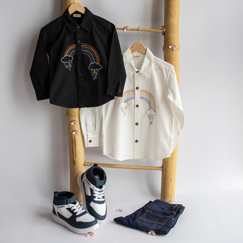 Rainbow Embroidered Shirt - White | Verified Sustainable by Brown Living™