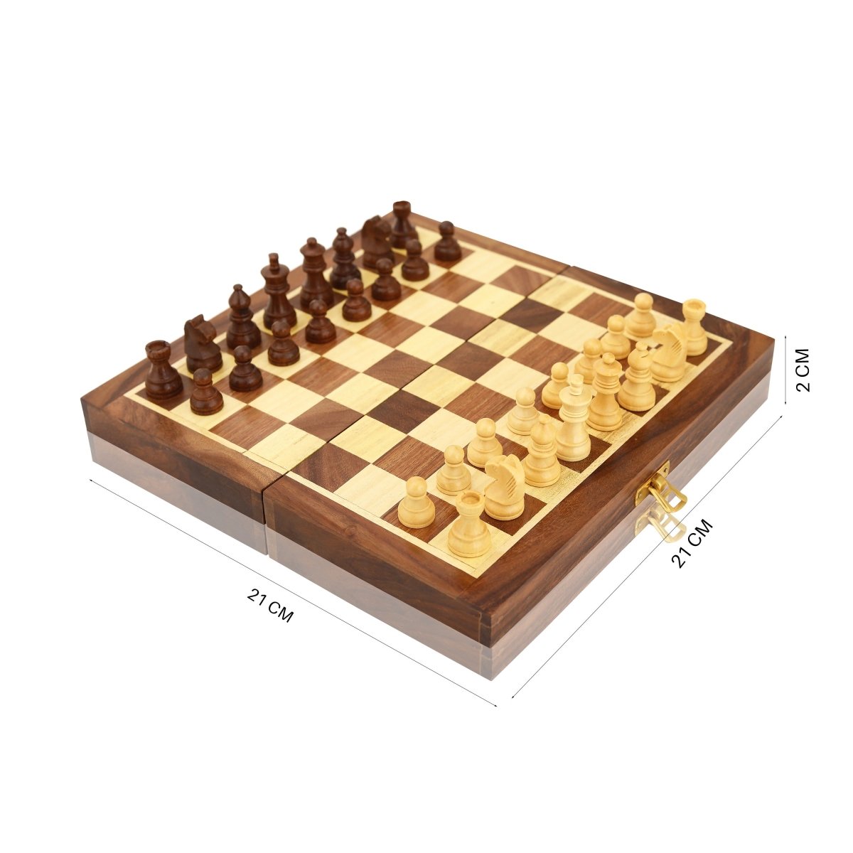 Rangohit's Wooden Foldable Chess Board Game - 8x8 inch | Verified Sustainable by Brown Living™