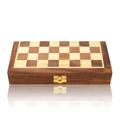 Rangohit's Wooden Foldable Chess Board Game - 8x8 inch | Verified Sustainable by Brown Living™