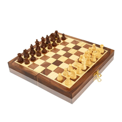 Rangohit's Wooden Foldable Chess Board Game - 8x8 inch | Verified Sustainable by Brown Living™