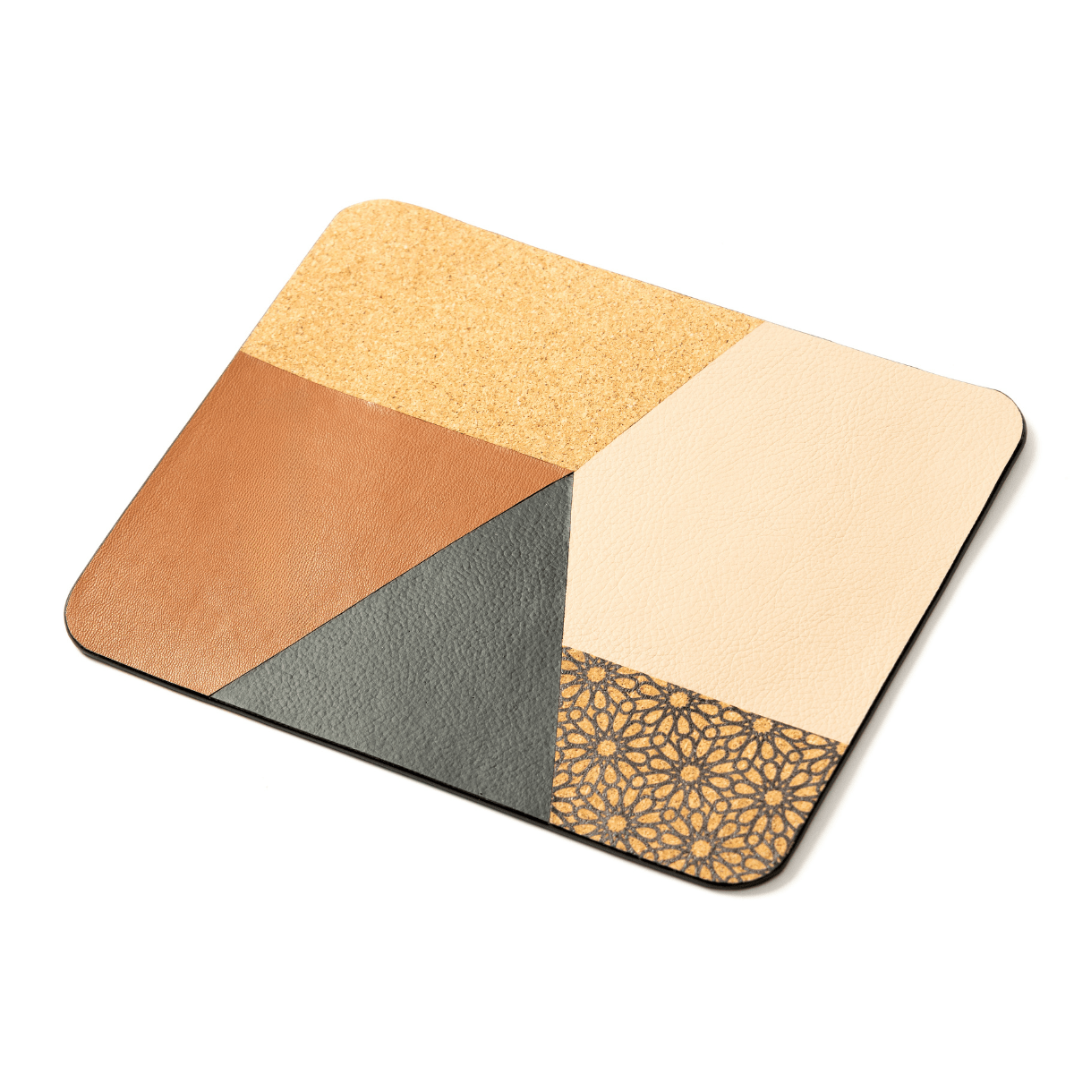 Rectangular Mouse Pad – Plant Leather & Cork (Neutral Tones) | Verified Sustainable by Brown Living™