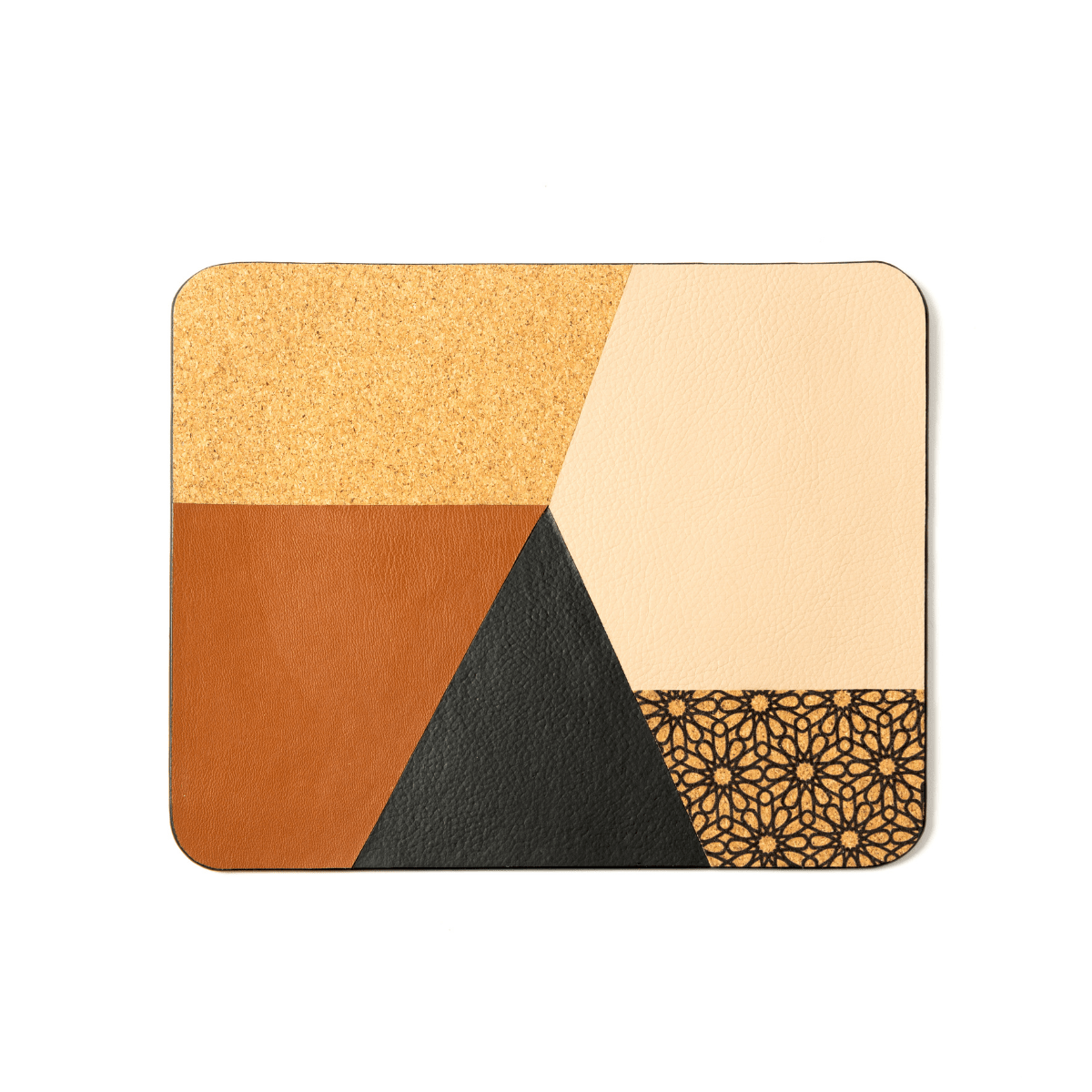 Rectangular Mouse Pad – Plant Leather & Cork (Neutral Tones) | Verified Sustainable by Brown Living™