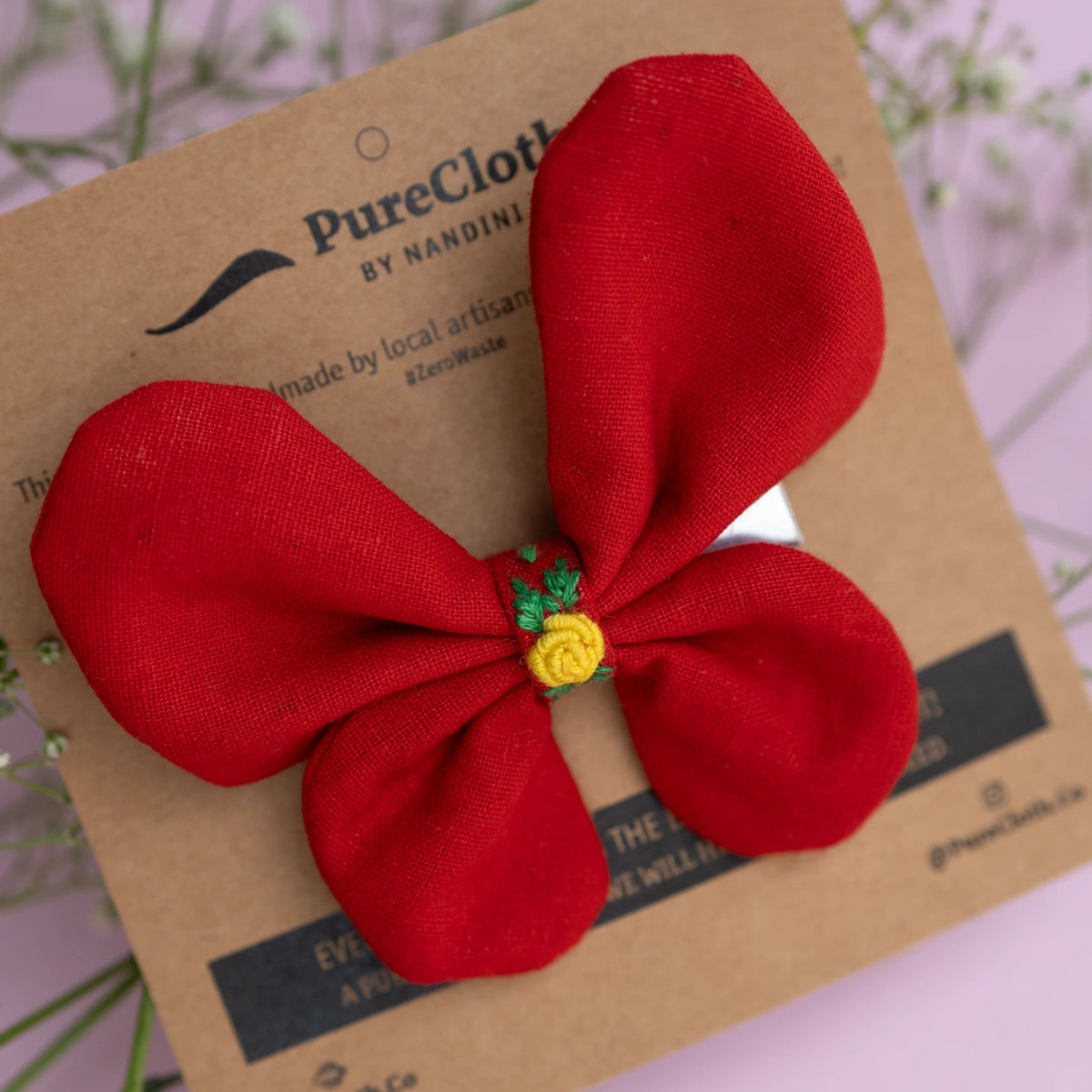 Red Flutter Butterfly Hair Clip | Verified Sustainable by Brown Living™