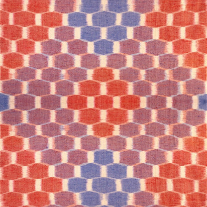 Red & Navy Blue Pure Pashmina Scarf - Ikat  | Verified Sustainable by Brown Living™