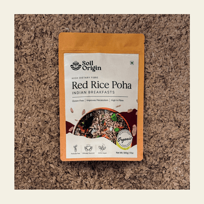 Red Poha | Fiber - Rich Flattened Rice | 500g | Verified Sustainable by Brown Living™