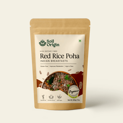 Red Poha | Fiber - Rich Flattened Rice | 500g | Verified Sustainable by Brown Living™