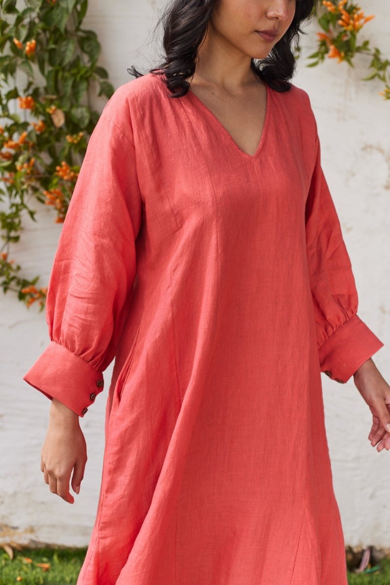 Regent’s Retreat Dress - Coral | Verified Sustainable by Brown Living™