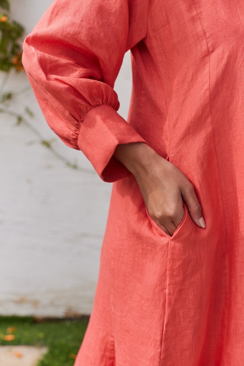 Regent’s Retreat Dress - Coral | Verified Sustainable by Brown Living™