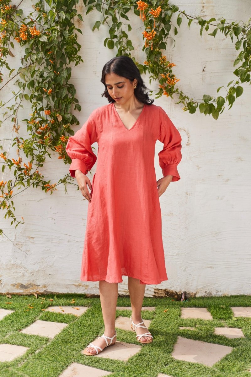 Regent’s Retreat Dress - Coral | Verified Sustainable by Brown Living™