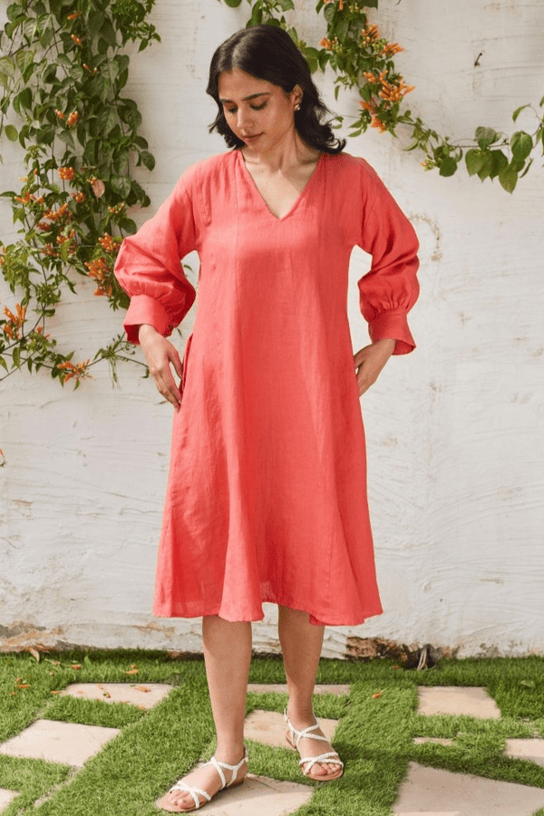 Regent’s Retreat Dress - Coral | Verified Sustainable by Brown Living™