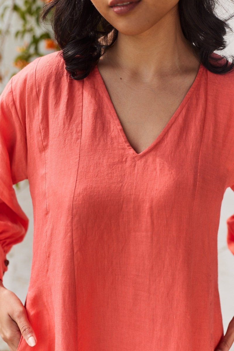 Regent’s Retreat Dress - Coral | Verified Sustainable by Brown Living™